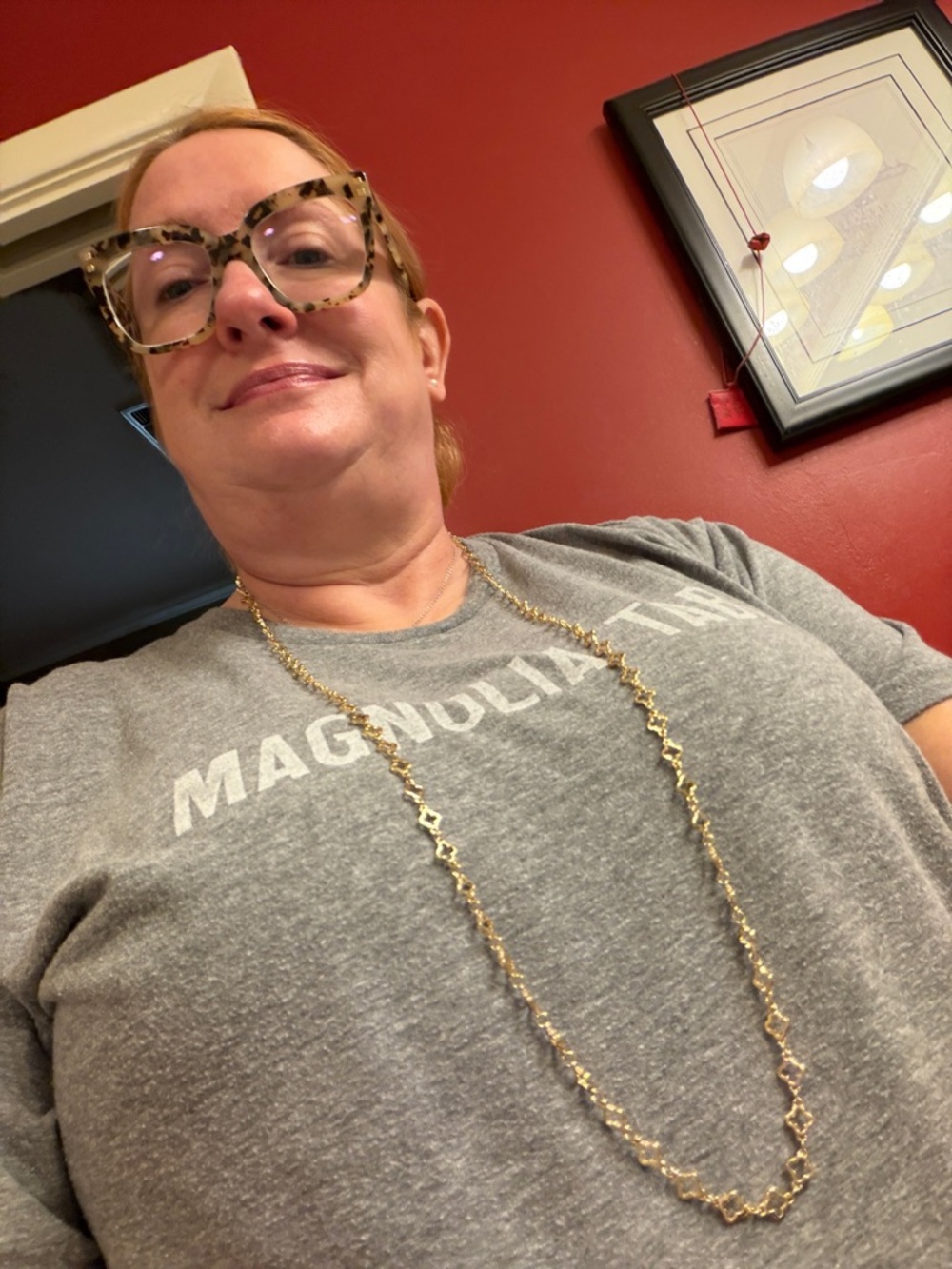 Gold Long Necklace for Women - Classic Linked Clover Chain